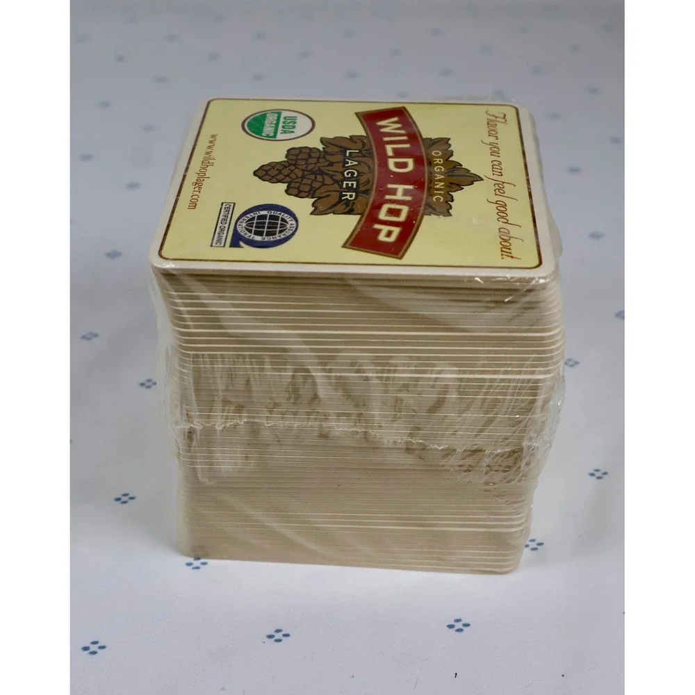 WILD HOP LAGER Beer Coasters VINTAGE Organic‎ Flavor Pack of 50 Beer Lover